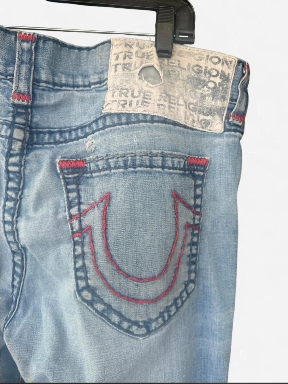 True Religion Light Blue Jeans with Red Trim